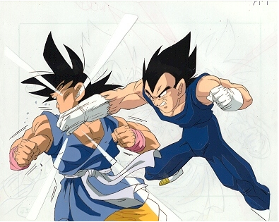 goku punching vegeta