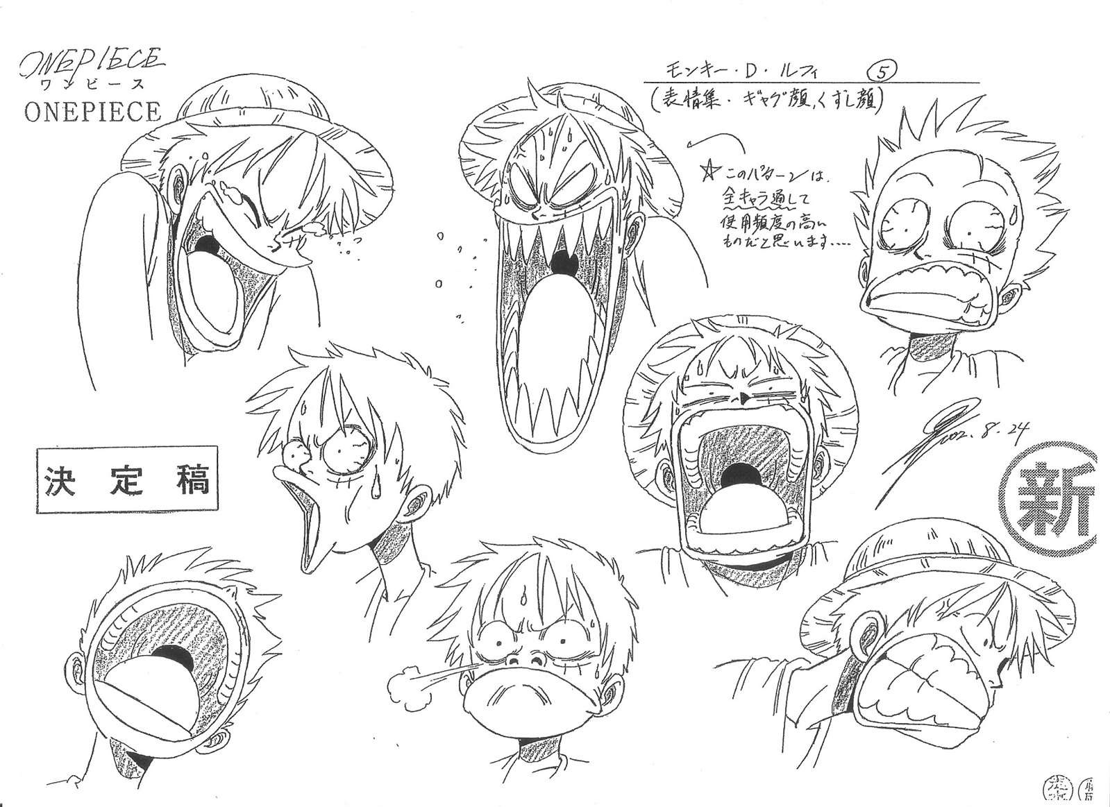 Luffy character sheet